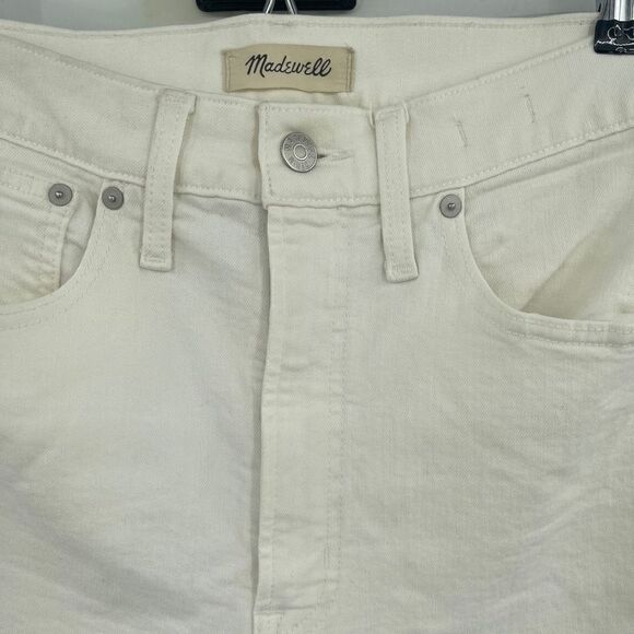 Madewell Women's White Mid-Rise Perfect Vintage Straight Tile Jeans Size 28 - Picture 2 of 9